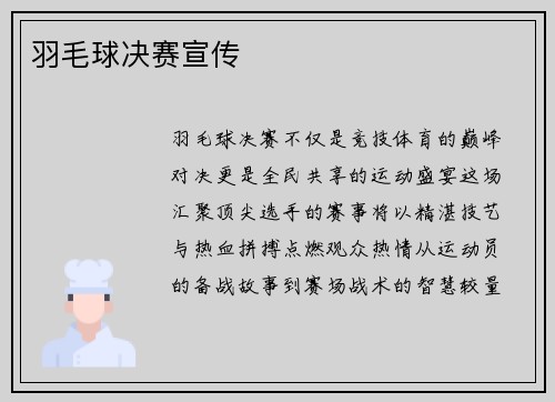 羽毛球决赛宣传
